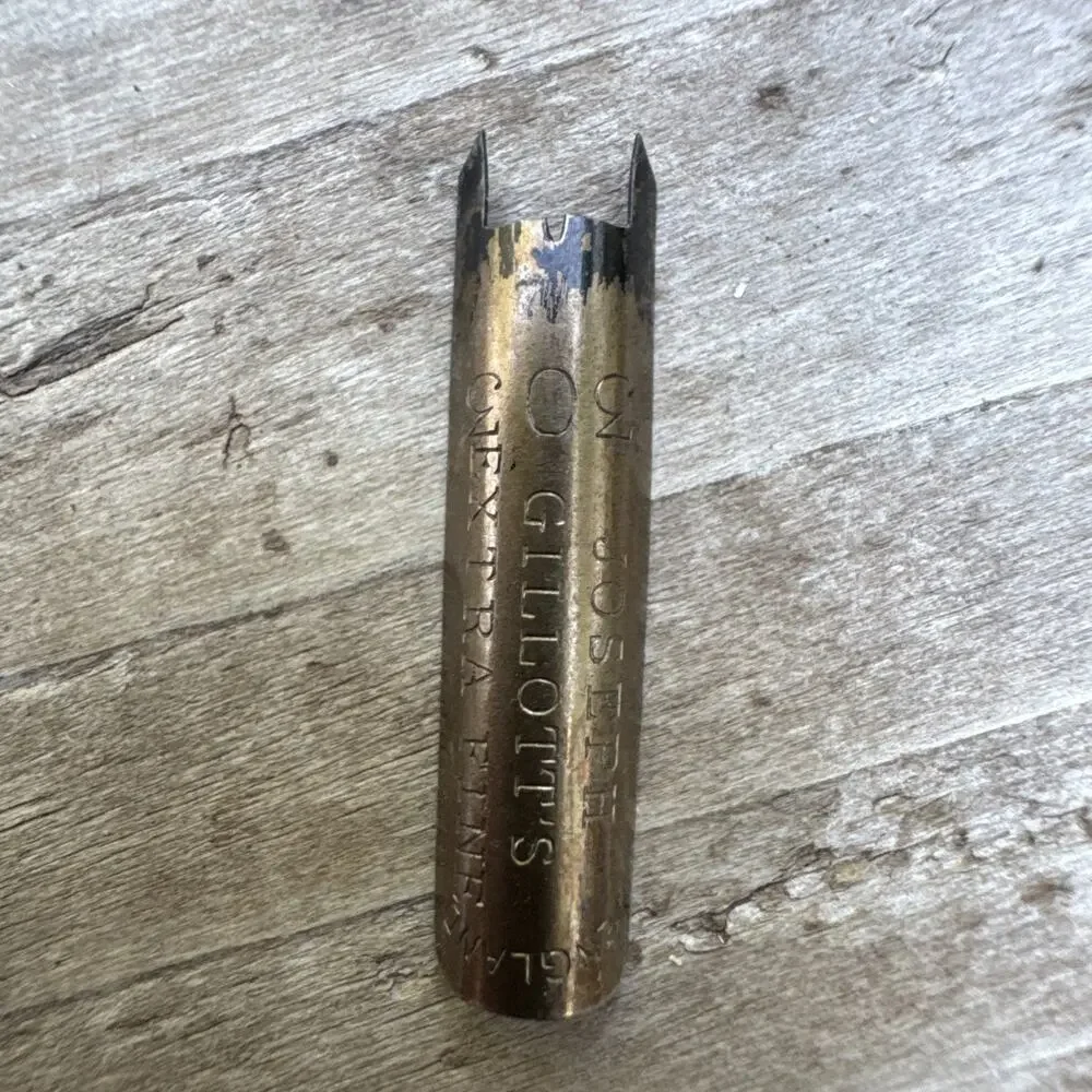 Antique Mable Todd & Co. No. 1 Pearl Shaft Dip Pen Gold Scroll & Seamless 5 G